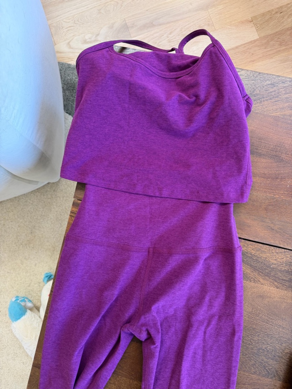 Spacedye Beyond Yoga Purple Two-Piece Active Set in Boysenberry